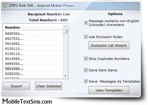 Android Mobile Text SMS