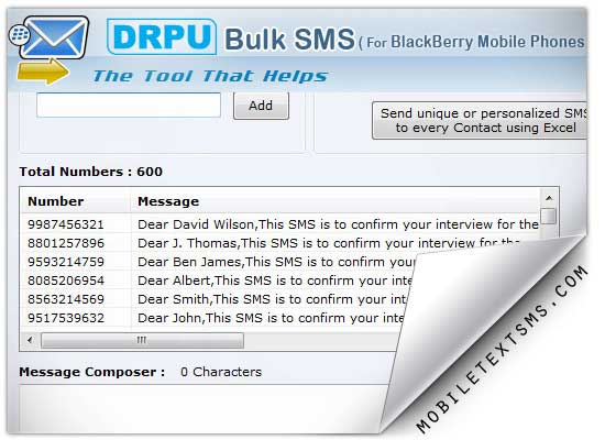 Blackberry Mobile Text SMS