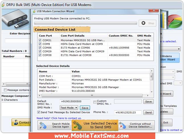 USB Modem Bulk SMS Software