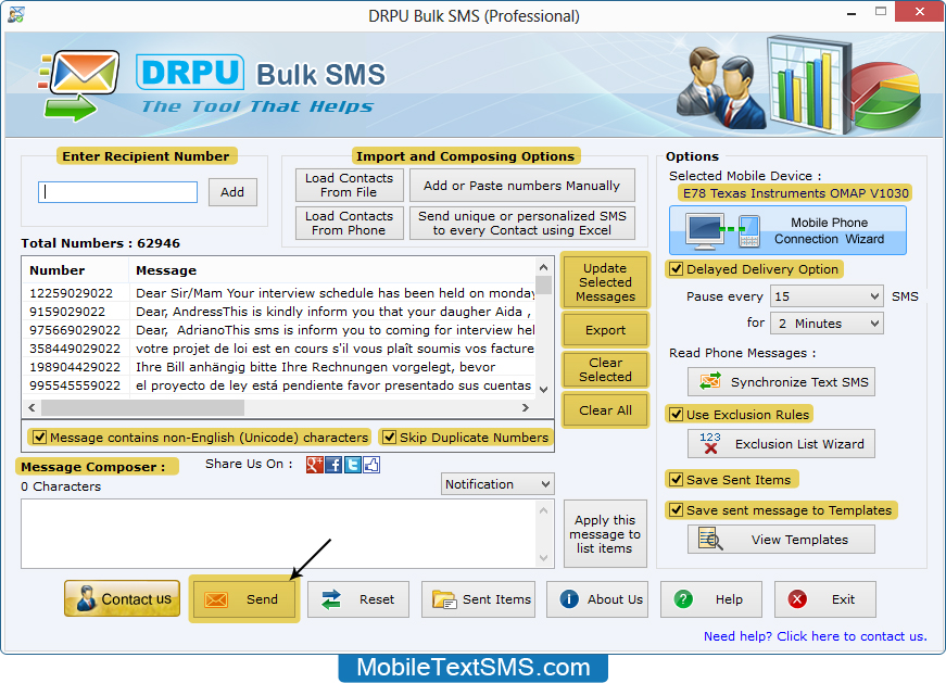 Professional Text SMS Software