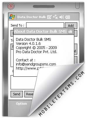 Pocket pc SMS Software screen shot