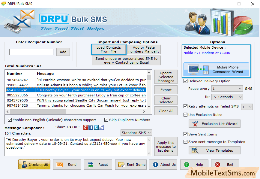 GSM Mobile Text SMS Software Screenshots