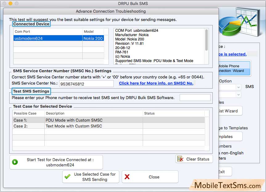 GSM Mobile Text SMS Software for Mac