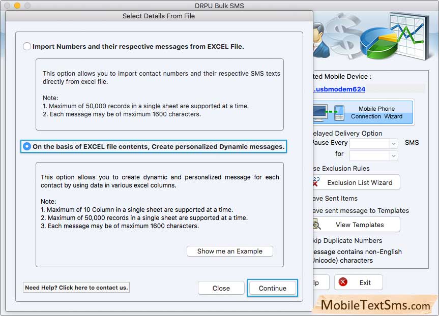 GSM mobile Text SMS software for Mac Screenshots