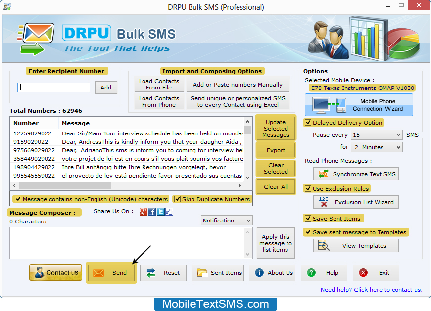 Text SMS Software-Professional software
